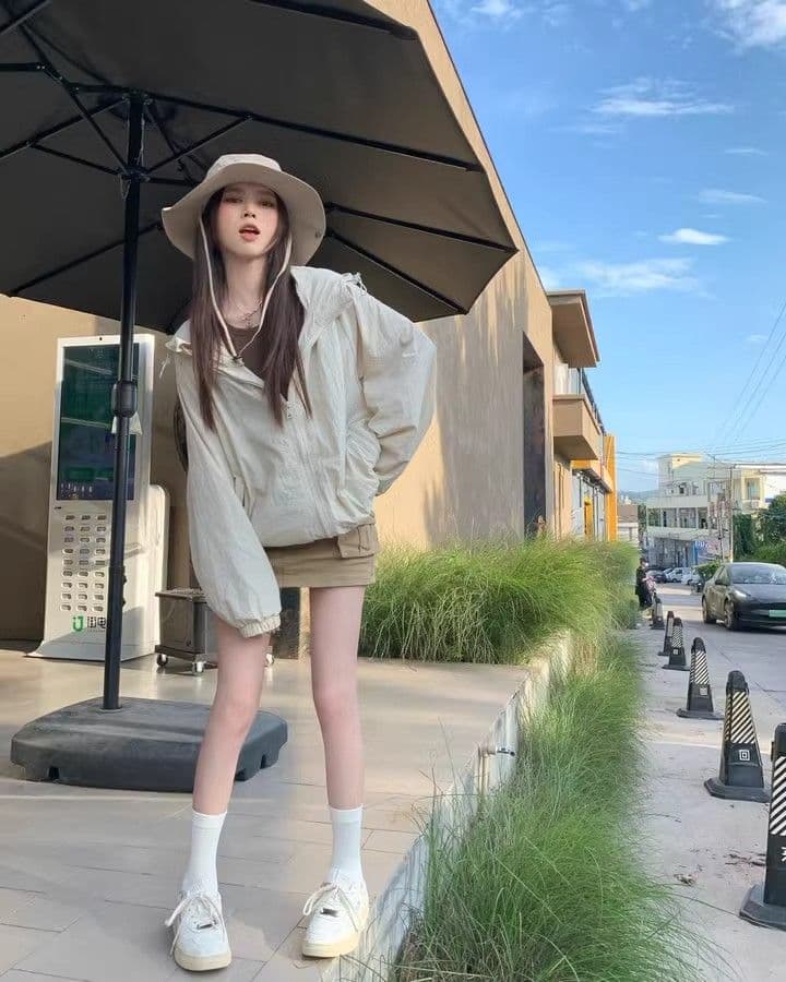 캐주얼 운동 바람 긴팔 재킷 여성 코트 여름 새로운 느긋한 루즈핏 다용도 긴팔 후드 자외선 차단 맨위 상세 이미지 29