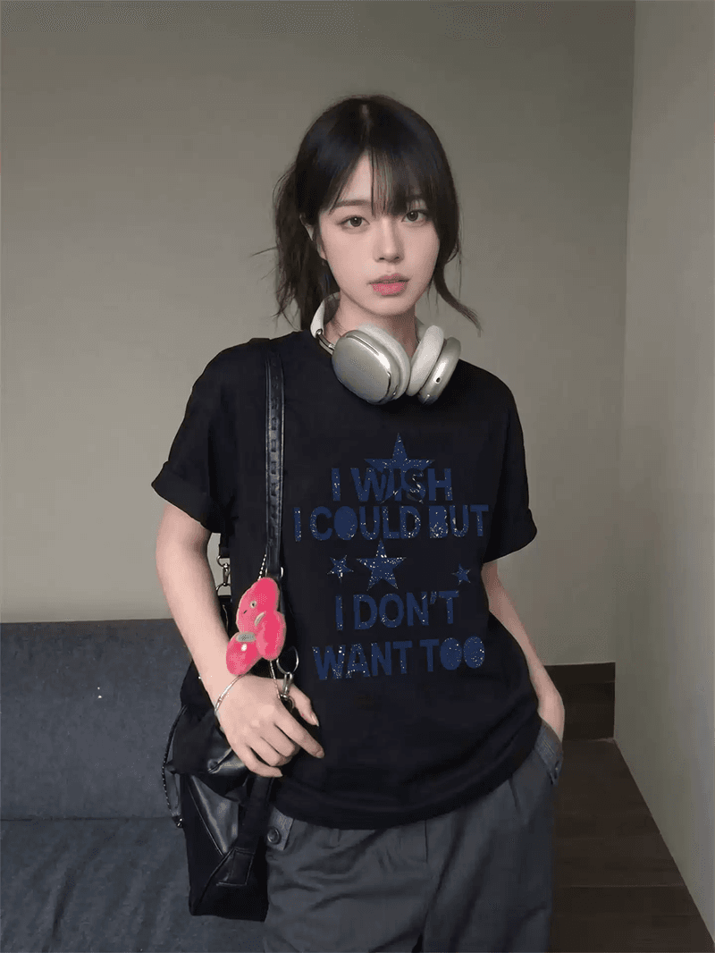 순면 이후 패키지 칼라 bm 조수 브랜드 인터넷 유명인 한국 스타일 하라주쿠 와이드 바람 소나무 맨위 캐주얼 프린트 연령 감소 반팔 티셔츠 여성 이미지 3