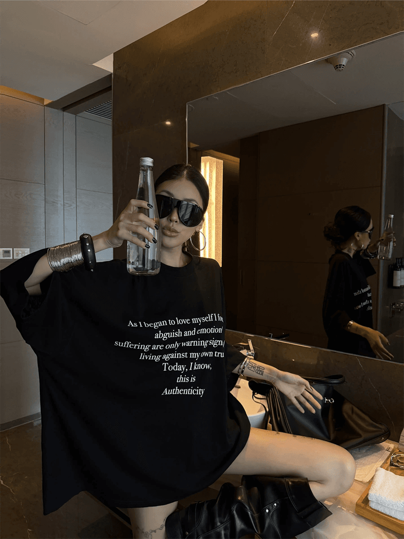 순면 이후 패키지 칼라 bm 조수 브랜드 인터넷 유명인 한국 스타일 하라주쿠 와이드 바람 소나무 맨위 캐주얼 프린트 연령 감소 반팔 티셔츠 여성 상세 이미지 3