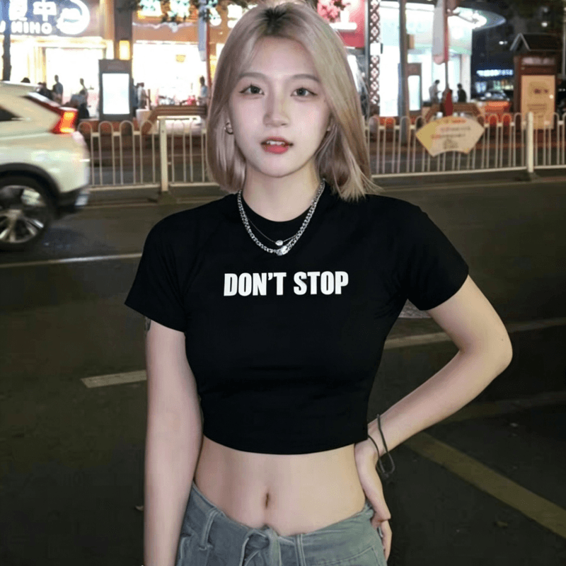 연령 감소 아메리칸 레트로 핫걸 아메리칸 프린트 ins 쇼트 스타일 티셔츠 여성 여름 반팔 작은 키 맨위 bm 이슬 뼈의 이미지 2
