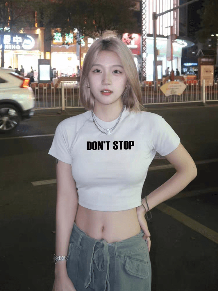 연령 감소 아메리칸 레트로 핫걸 아메리칸 프린트 ins 쇼트 스타일 티셔츠 여성 여름 반팔 작은 키 맨위 bm 이슬 뼈의 상세 이미지 8