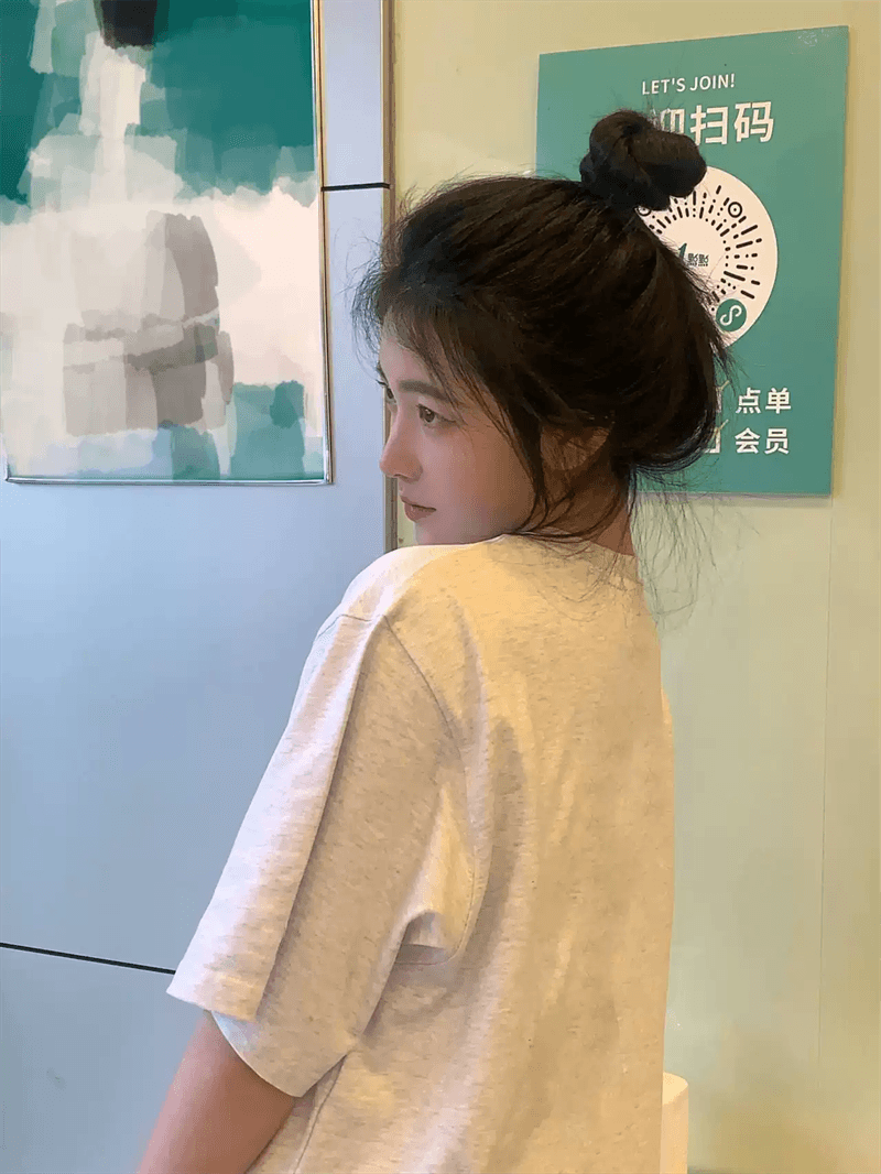 순면 이후 패키지 칼라 bm 조수 브랜드 인터넷 유명인 한국 스타일 하라주쿠 와이드 바람 소나무 맨위 캐주얼 프린트 연령 감소 반팔 티셔츠 여성 상세 이미지 5