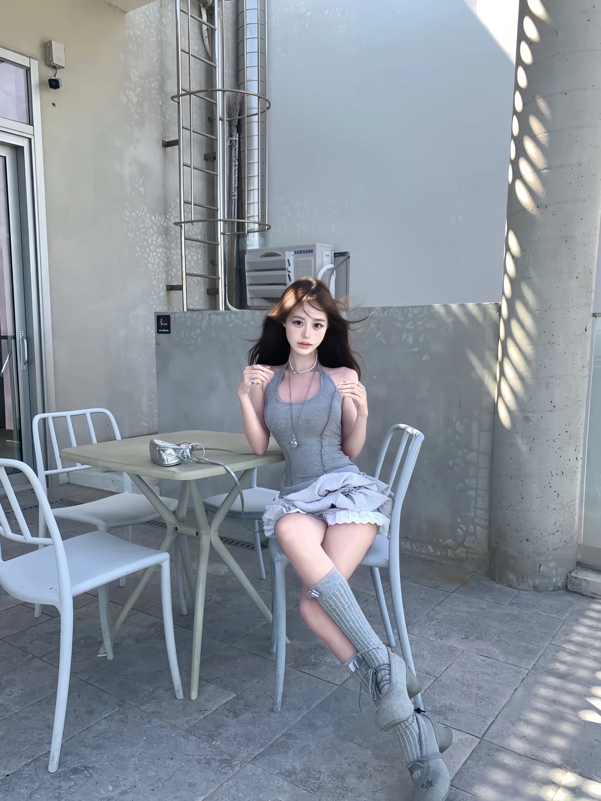섹시함 핫걸 백리스 민소매 행침 목 여성 드레스 여름 허리 수축 몸매 가꾸기 케이크 치마 품격 슬림해 보이는 미니 스커트 상세 이미지 7
