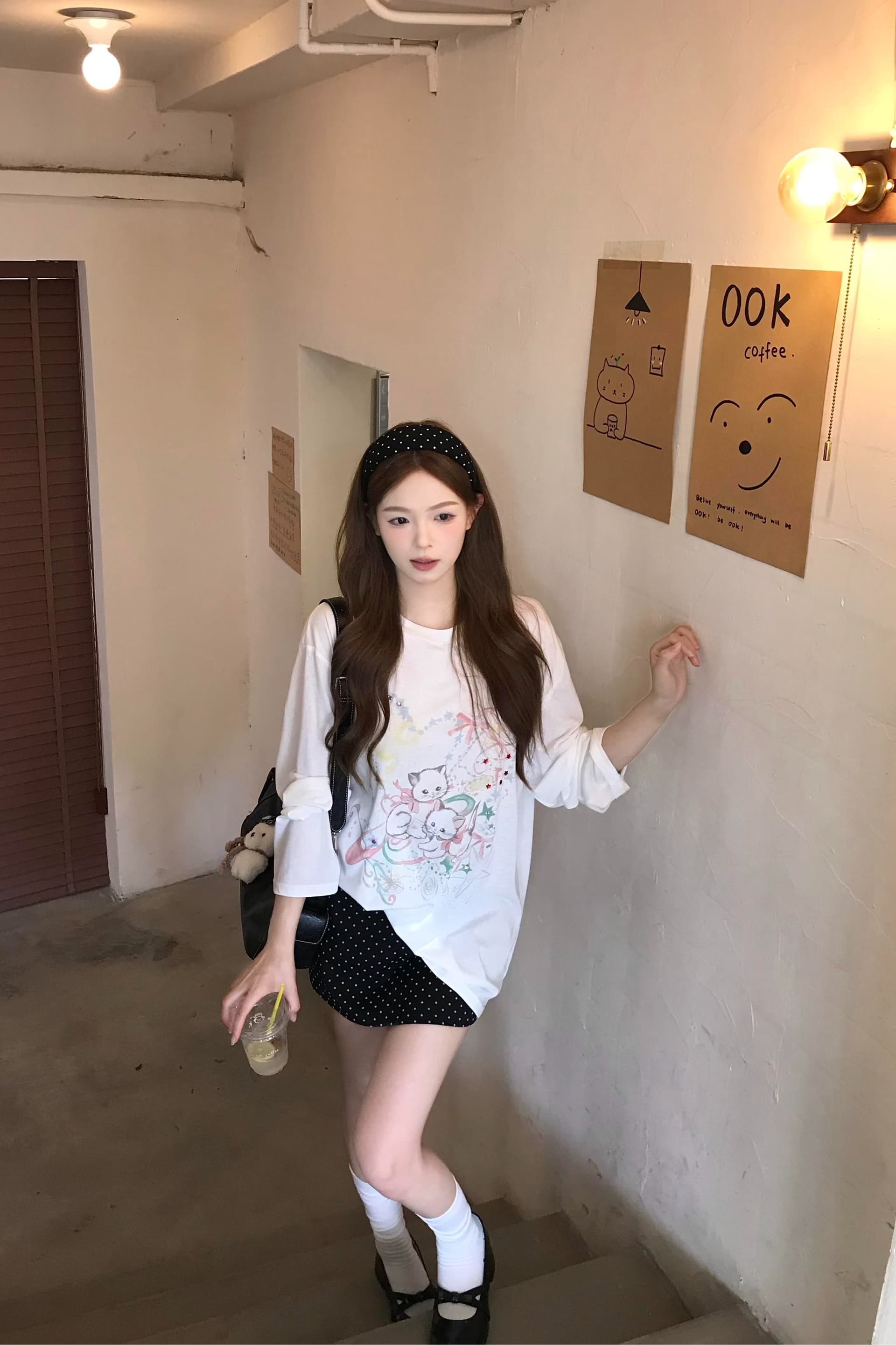 180 그램 아마 눈꽃 긴팔 티셔츠 태양 보호 셔츠 기본 셔츠 블라우스 통기성 루즈핏 이미지 5