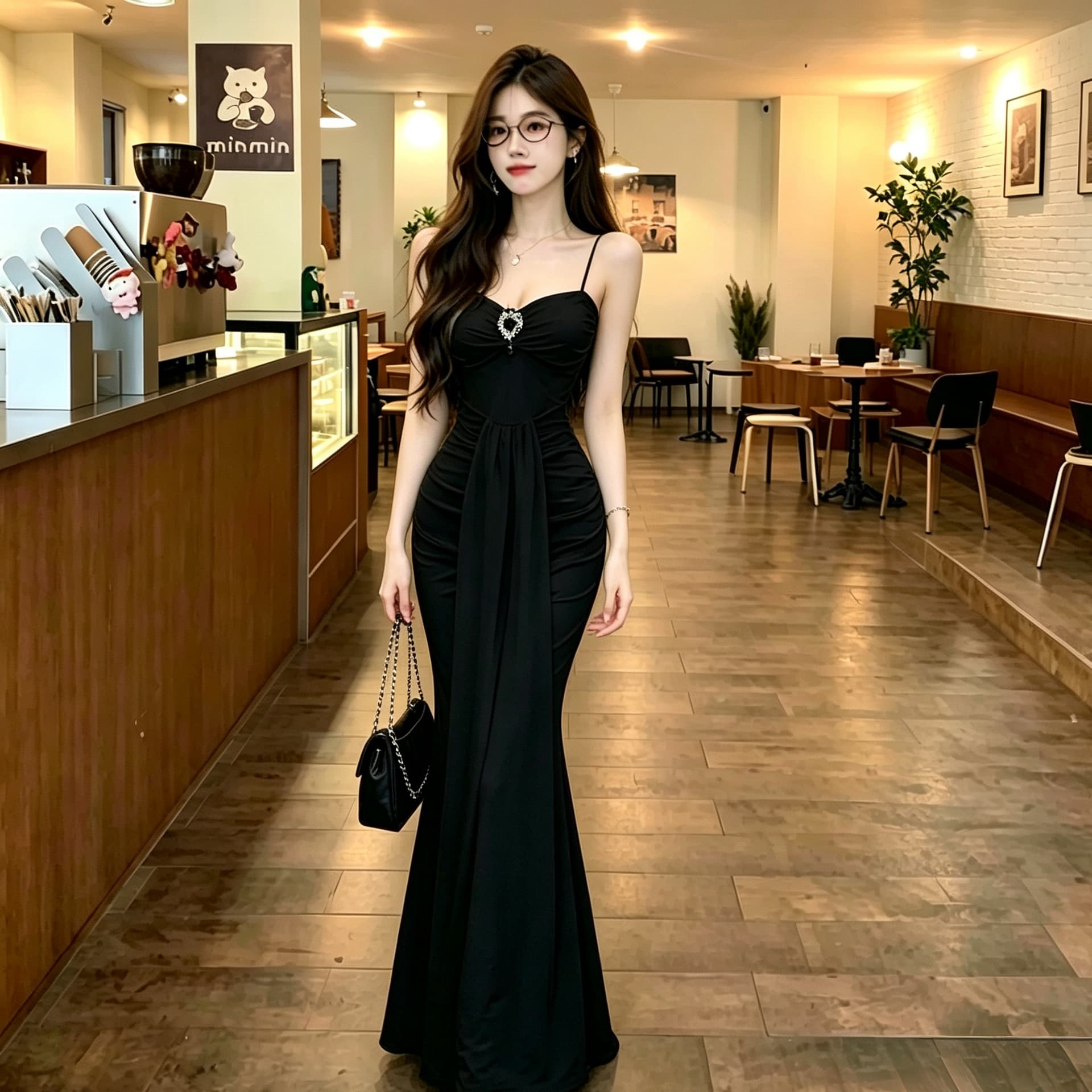 순수한 욕망 섹시함 슬립 인어 꼬리 롱 스커트 여성 몸매 가꾸기 허리 수축 주름 슬림해 보이는 품격 이브닝 드레스 롱 코트 드레스 이미지 3
