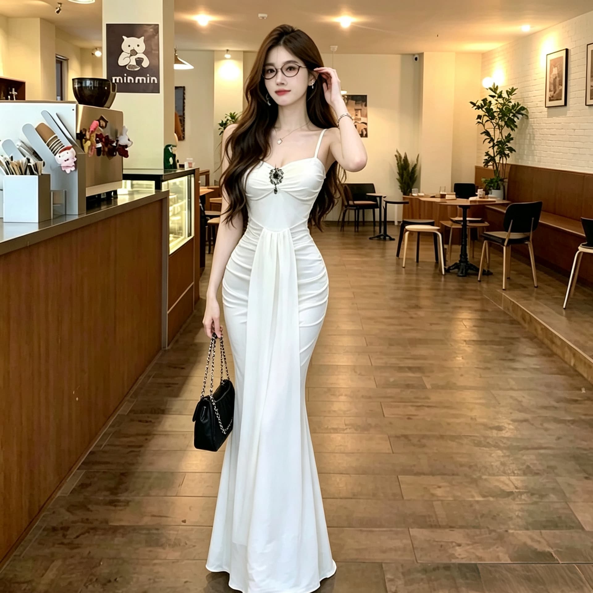 순수한 욕망 섹시함 슬립 인어 꼬리 롱 스커트 여성 몸매 가꾸기 허리 수축 주름 슬림해 보이는 품격 이브닝 드레스 롱 코트 드레스 이미지 2