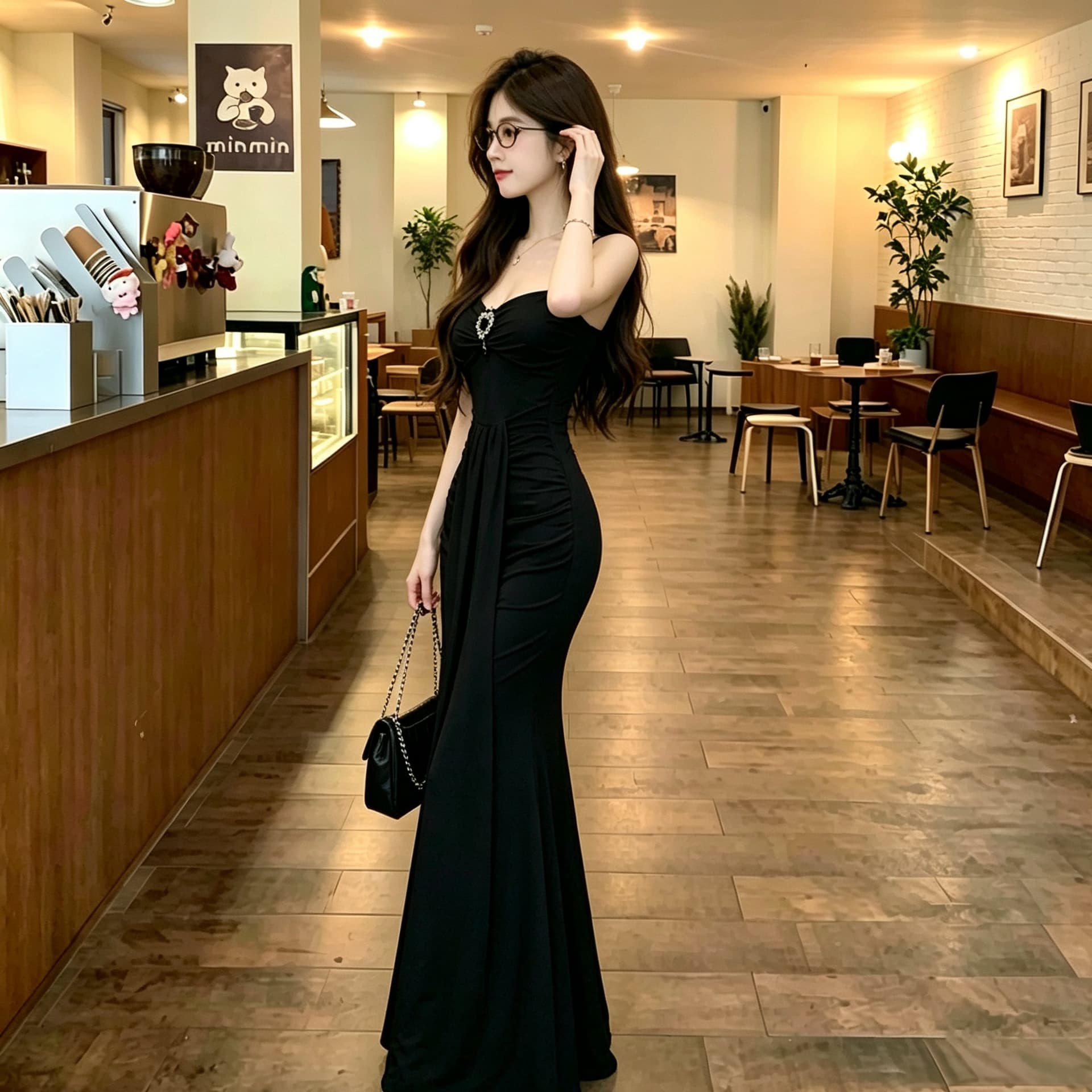 순수한 욕망 섹시함 슬립 인어 꼬리 롱 스커트 여성 몸매 가꾸기 허리 수축 주름 슬림해 보이는 품격 이브닝 드레스 롱 코트 드레스 상세 이미지 9