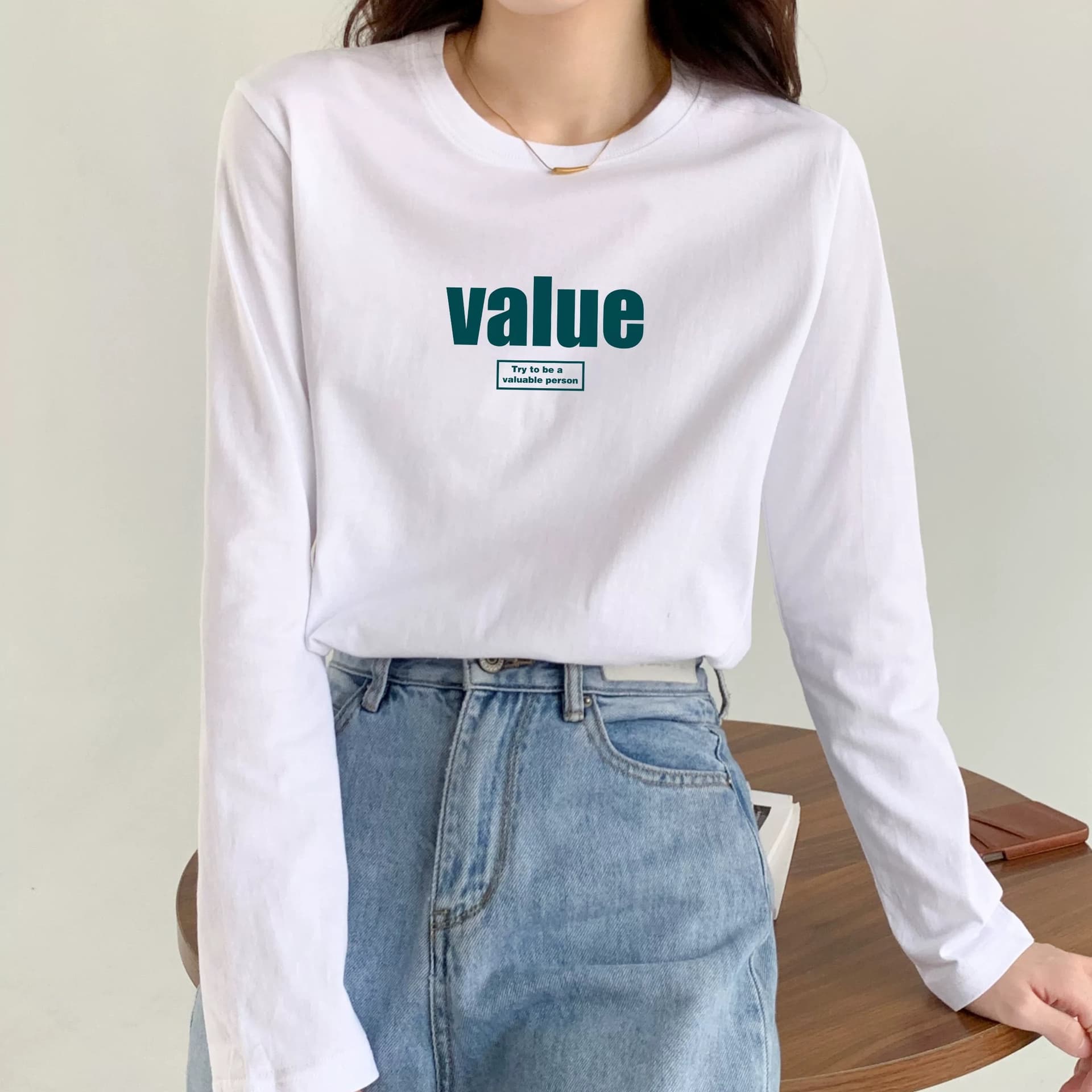 순면 이후 패키지 칼라 bm 조수 브랜드 인터넷 유명인 한국 스타일 하라주쿠 와이드 바람 소나무 맨위 캐주얼 프린트 연령 감소 긴팔 티셔츠 여성