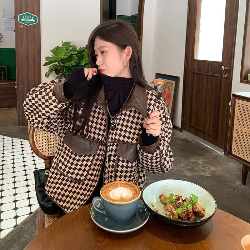체크무늬 재킷 작은 샤넬 스타일 여성 짧은 외투 이른 봄 가을 겨울철 2026 년 새로운 고유 한 슈퍼 잘 생긴 작은 키 상세 이미지 15