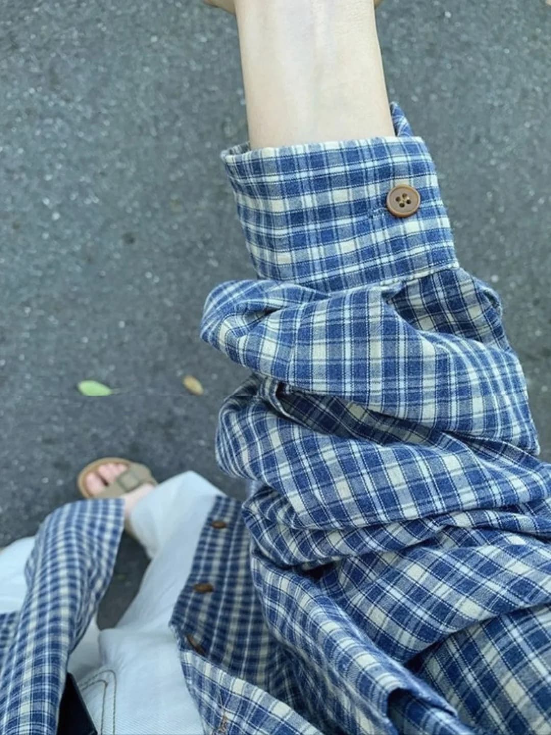 작은 대중 한 부서 체크무늬 여성 셔츠 이른 가을 새로운 다용도 루즈핏 느긋한 바람 맨위 외부 가져 가라. 체크무늬 셔츠 재킷 상세 이미지 21