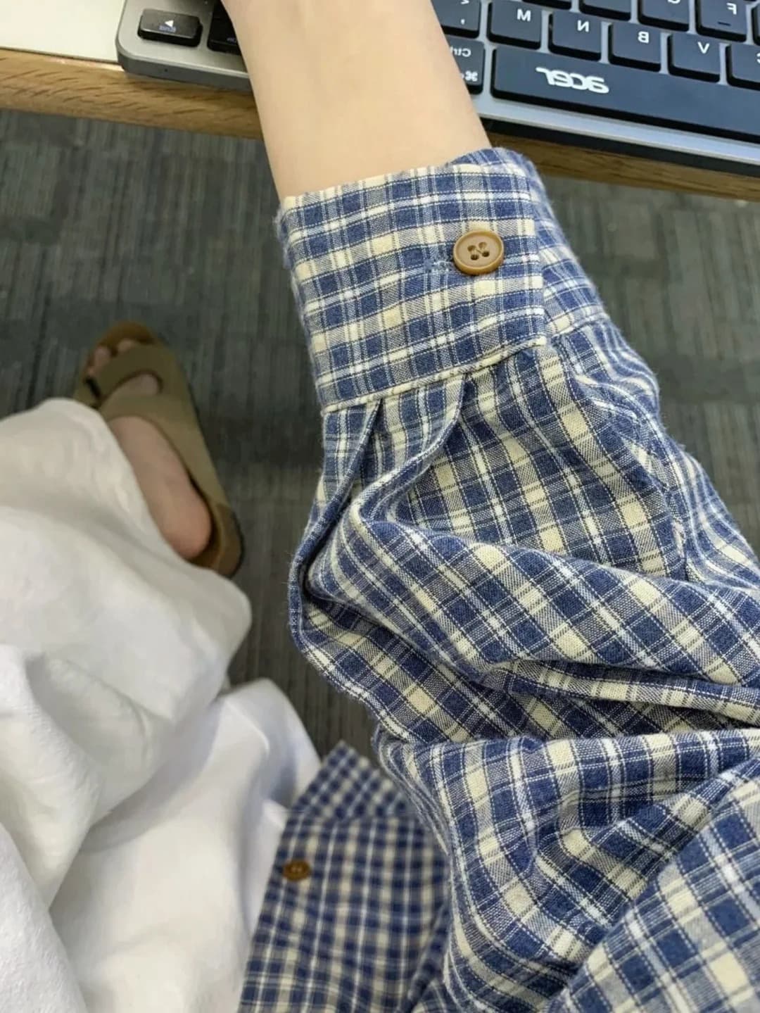작은 대중 한 부서 체크무늬 여성 셔츠 이른 가을 새로운 다용도 루즈핏 느긋한 바람 맨위 외부 가져 가라. 체크무늬 셔츠 재킷 상세 이미지 25