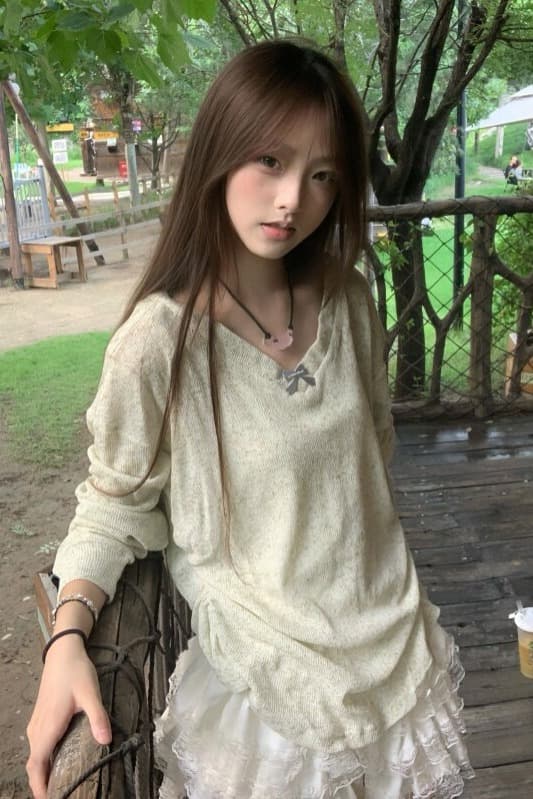 아메리칸 레트로 긴팔 티셔츠 여성 26 여름 착용 가져 가라. 경량 블라우스 루즈핏 느긋한 센스 캐주얼 슬림해 보이는 맨위 이미지 6