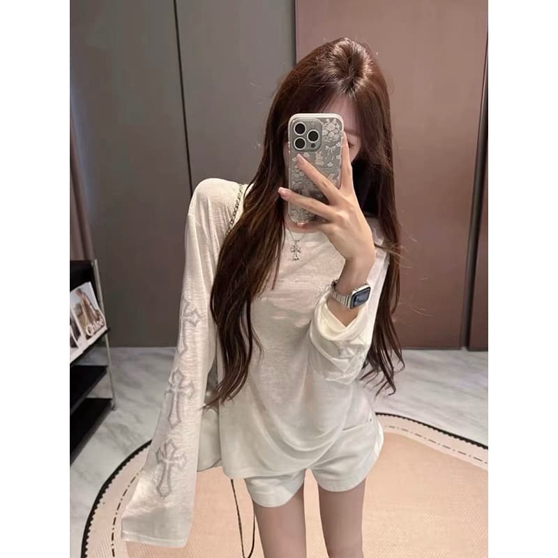 눈꽃 면 26 년 여름 새로운 캐주얼 바람 느긋한 센스 블라우스 여성 경량 루즈핏 에어컨 셔츠 맨위