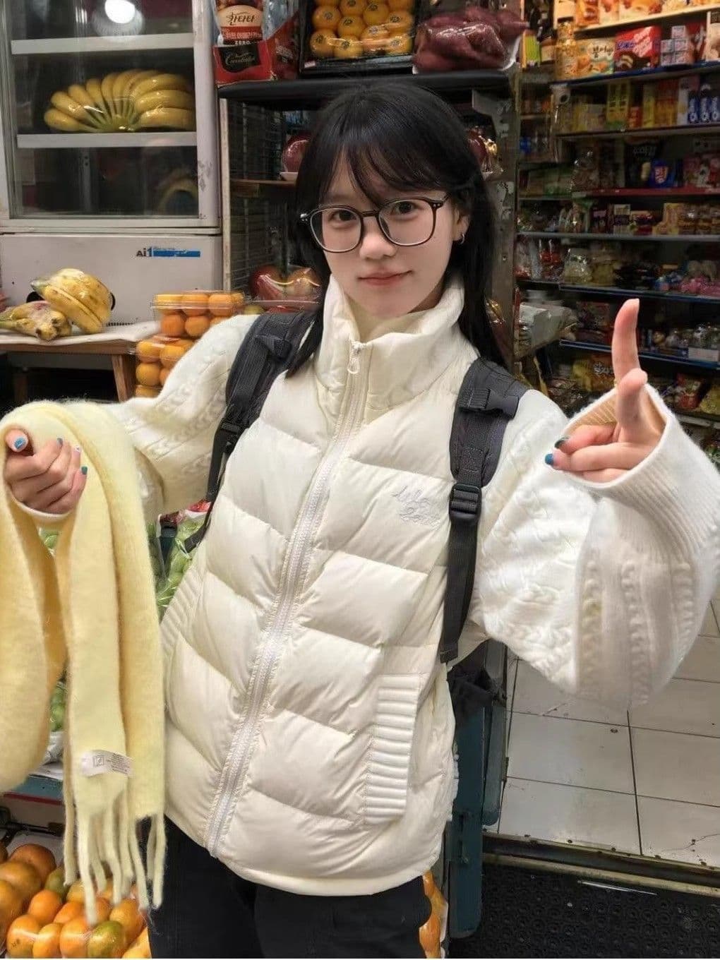 2026 겨울 보온 페이크 레이어드 스탠드 칼라 쇼트 스타일 면 의류 여성 우유 화이트 캐주얼 두꺼운 꽈배기 패치워크 니트 재킷 상세 이미지 12