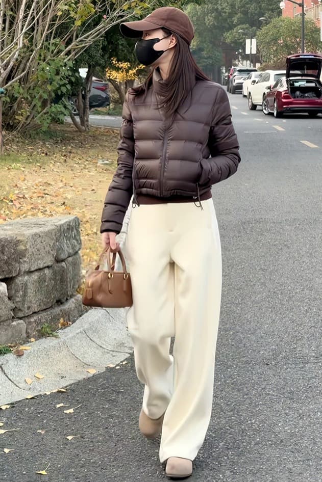 켄 콩 바람 쇼트 스타일 새로운 허리 수축 아래 면화 의류 여성 루즈핏 두꺼운 스탠드 칼라 작은 키 패딩 재킷 ins 트렌디 이미지 7