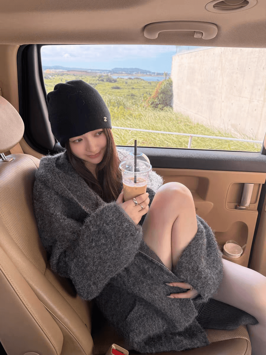 가을 겨울 루즈핏 새로운 오트밀 달콤한 차 플러시 플러시 따뜻한 센스 느긋한 부담하지 마세요. 센스 지퍼 후드 스웨터 카디건 코트 이미지 3