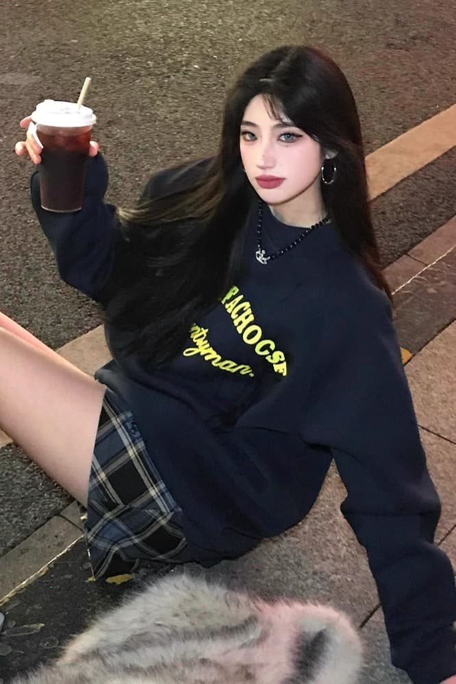 2026 새로운 가을 겨울철 oversize 후드티 여성 ins 한국 스타일 루즈핏 bf 작은 대중 캐주얼 재킷 트렌디 후드티 이미지 6
