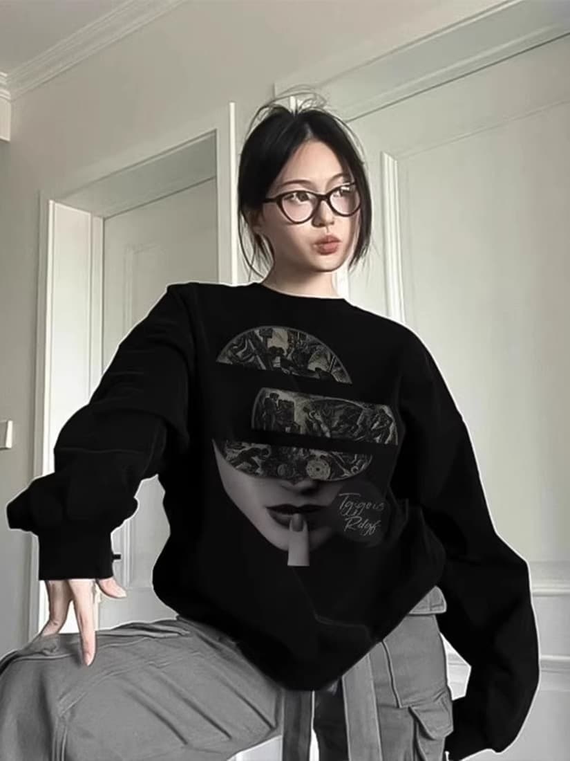 2026 새로운 가을 겨울철 oversize 후드티 여성 ins 한국 스타일 루즈핏 bf 작은 대중 캐주얼 재킷 트렌디 후드티 이미지 2