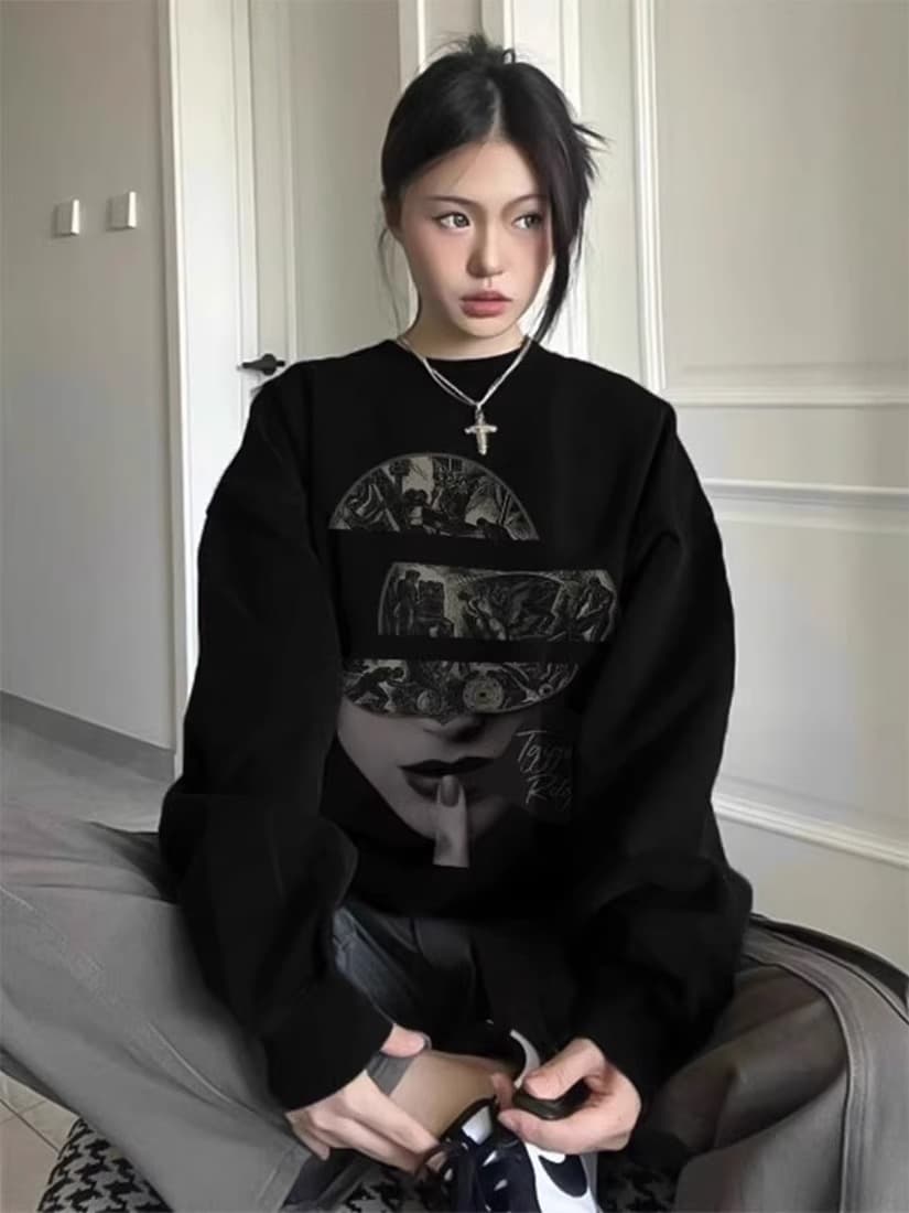2026 새로운 가을 겨울철 oversize 후드티 여성 ins 한국 스타일 루즈핏 bf 작은 대중 캐주얼 재킷 트렌디 후드티