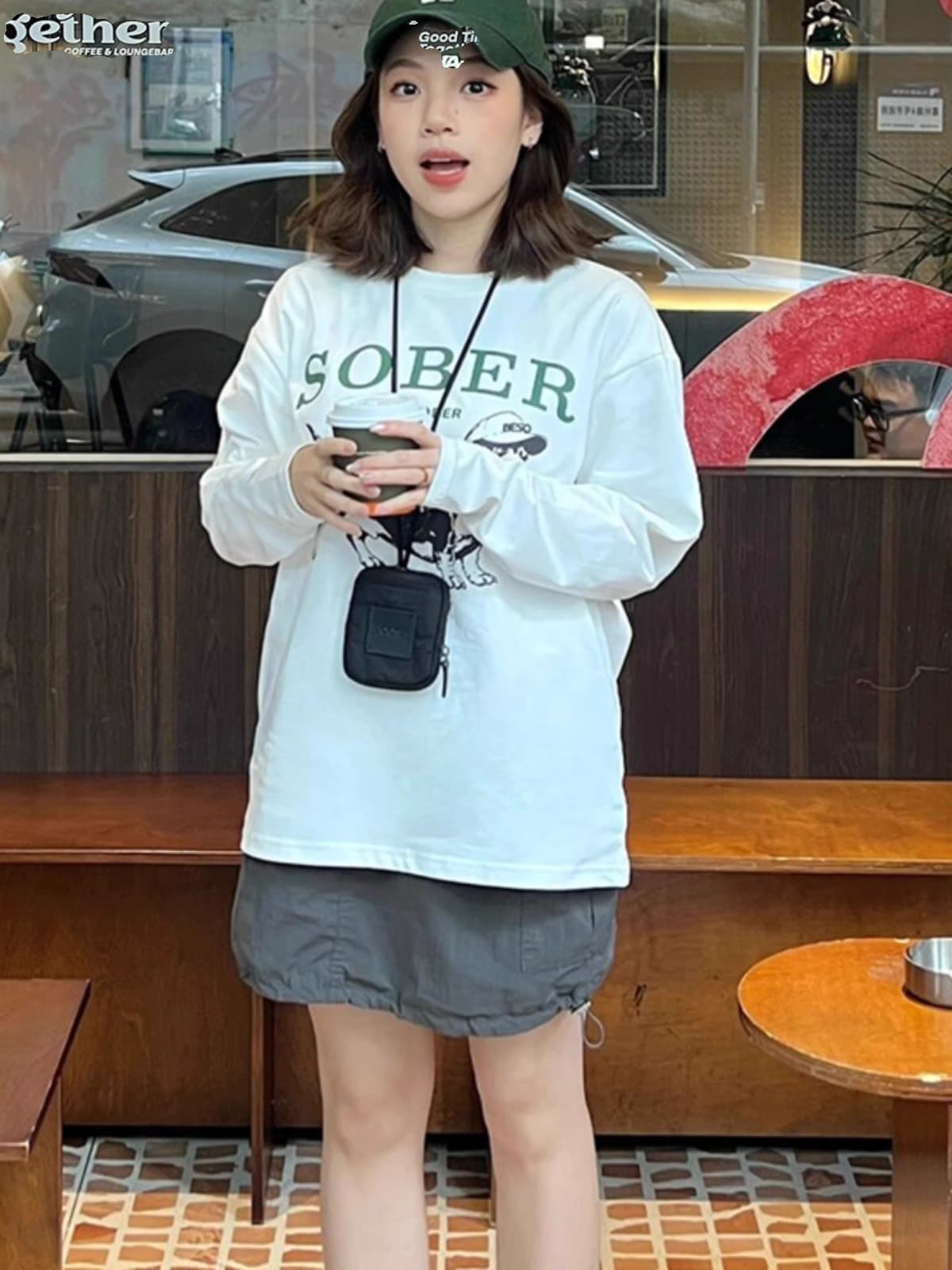순면 이후 패키지 칼라 bm 조수 브랜드 인터넷 유명인 한국 스타일 하라주쿠 와이드 바람 소나무 맨위 캐주얼 프린트 연령 감소 긴팔 티셔츠 여성 상세 이미지 6