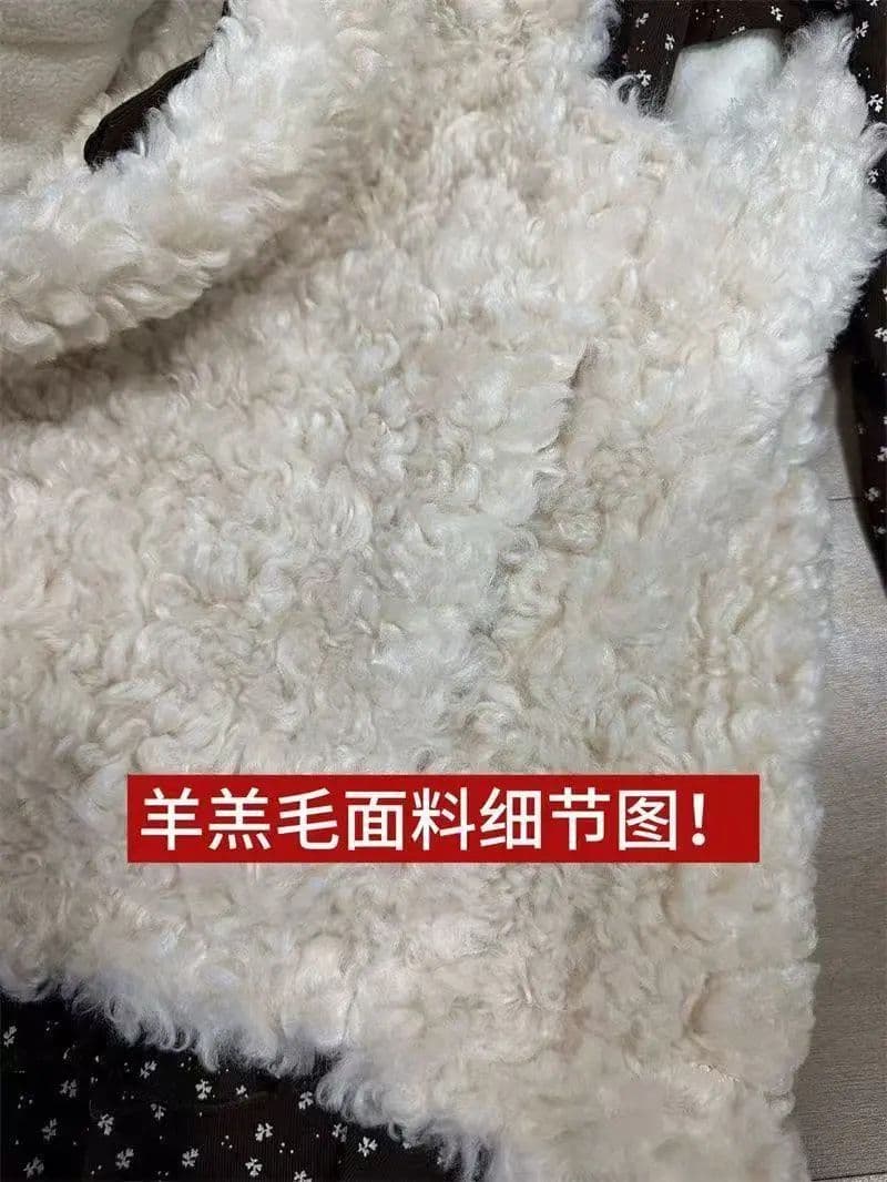 한 부서 달콤함 가을 겨울 새로운 도트 무늬 기본 셔츠 나비 매듭 배색 플리스 플러시 베스트 재킷 투피스 슈트 여성 상세 이미지 1