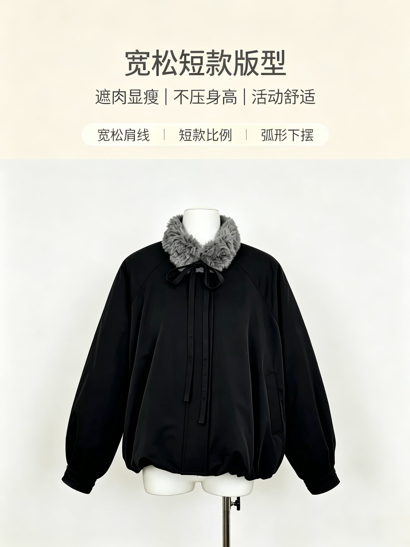 new empire26 겨울 새로운 디자인 센스 작은 대중 맨위 모피 칼라 두꺼운 검정색 꽃밭 면 의류 여성 코트 상세 이미지 7