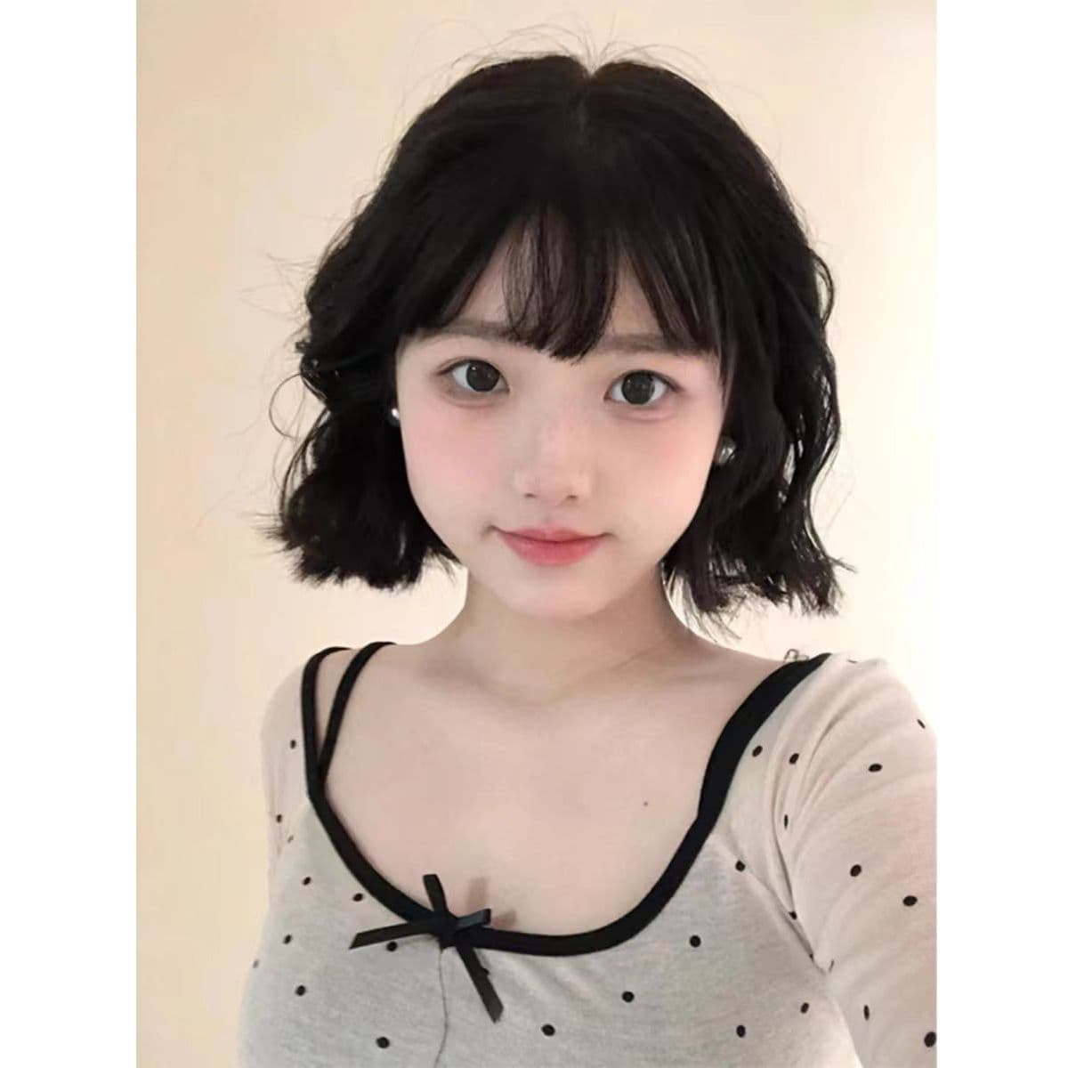 주간 실크 리브 사람들 면 순수한 욕망 오프숄더 도트 무늬 마이크로 ~을 통해 긴팔 여성 여름 블라우스 쇄골 몸매 가꾸기 맨위 이미지 3