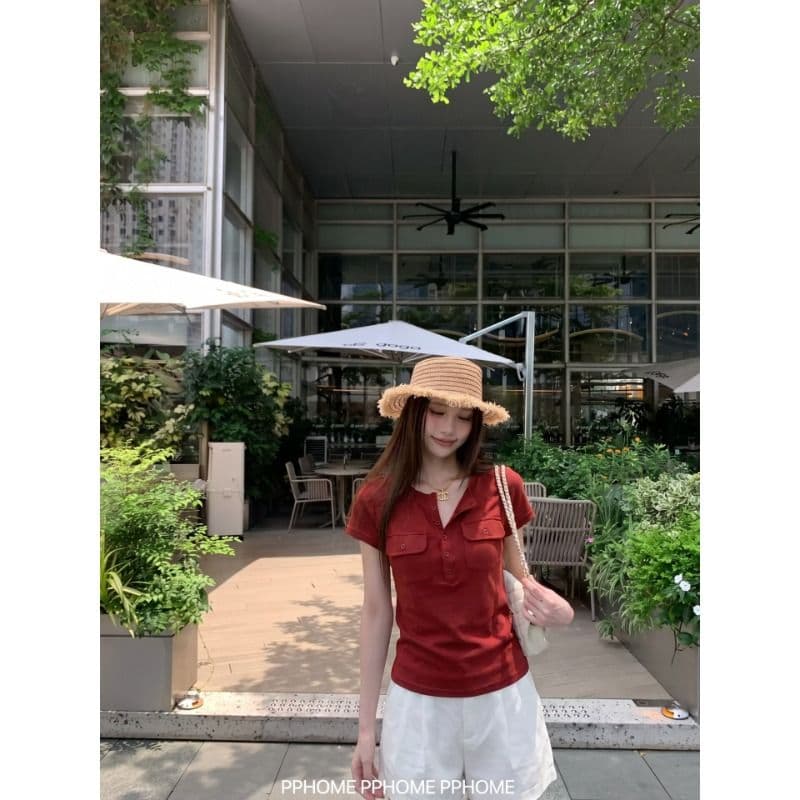 원본 원단 파란색 스탠드 칼라 루즈핏 긴팔 여성 셔츠 여름 V넥 여성 셔츠 이른 봄 가을 셔츠 이미지 2