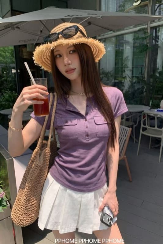 원본 원단 파란색 스탠드 칼라 루즈핏 긴팔 여성 셔츠 여름 V넥 여성 셔츠 이른 봄 가을 셔츠 이미지 6