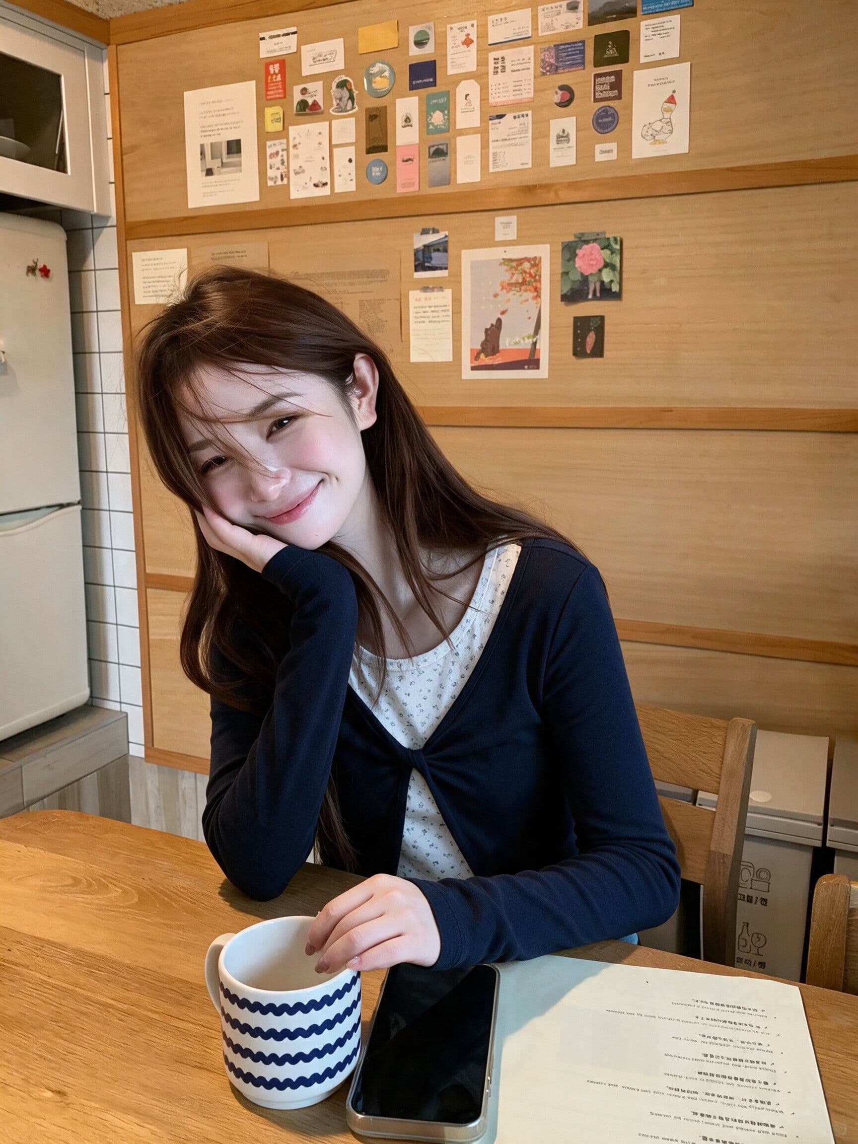 와 사고 방식 한 부서 꽃무늬 페이크 레이어드 긍정적 인 어깨 긴팔 티셔츠 여성 조기 가을 몸매 가꾸기 기본 셔츠 맨위 상세 이미지 3