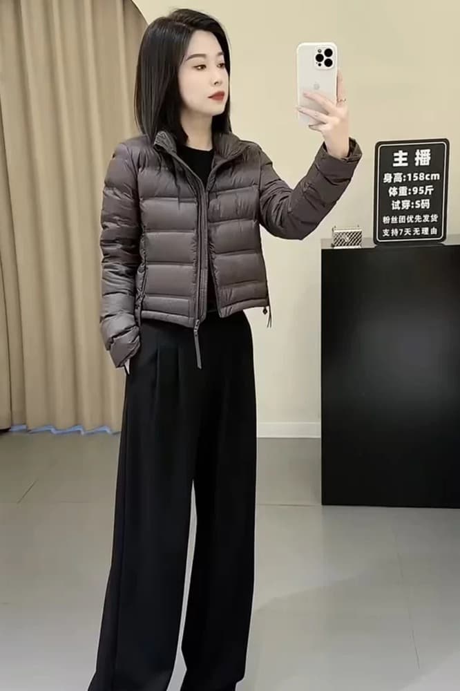 켄 콩 바람 쇼트 스타일 새로운 허리 수축 아래 면화 의류 여성 루즈핏 두꺼운 스탠드 칼라 작은 키 패딩 재킷 ins 트렌디 이미지 6