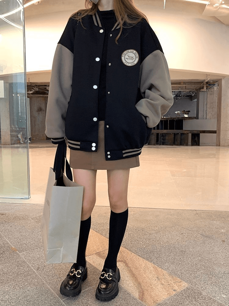 느긋한 바람 야구 유니폼 여성 코트 가을 겨울철 털이 있고 두꺼운 레트로 루즈핏 캐주얼 오픈 가디건 후드티 ins 트렌디 이미지 4