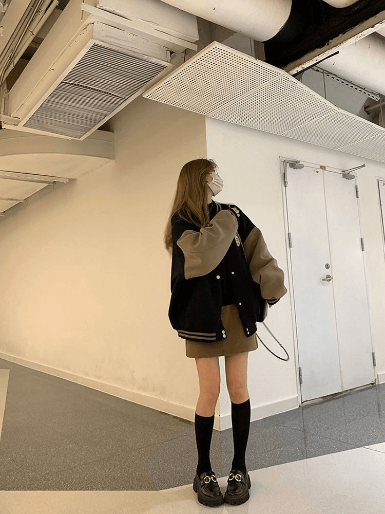 느긋한 바람 야구 유니폼 여성 코트 가을 겨울철 털이 있고 두꺼운 레트로 루즈핏 캐주얼 오픈 가디건 후드티 ins 트렌디 상세 이미지 7