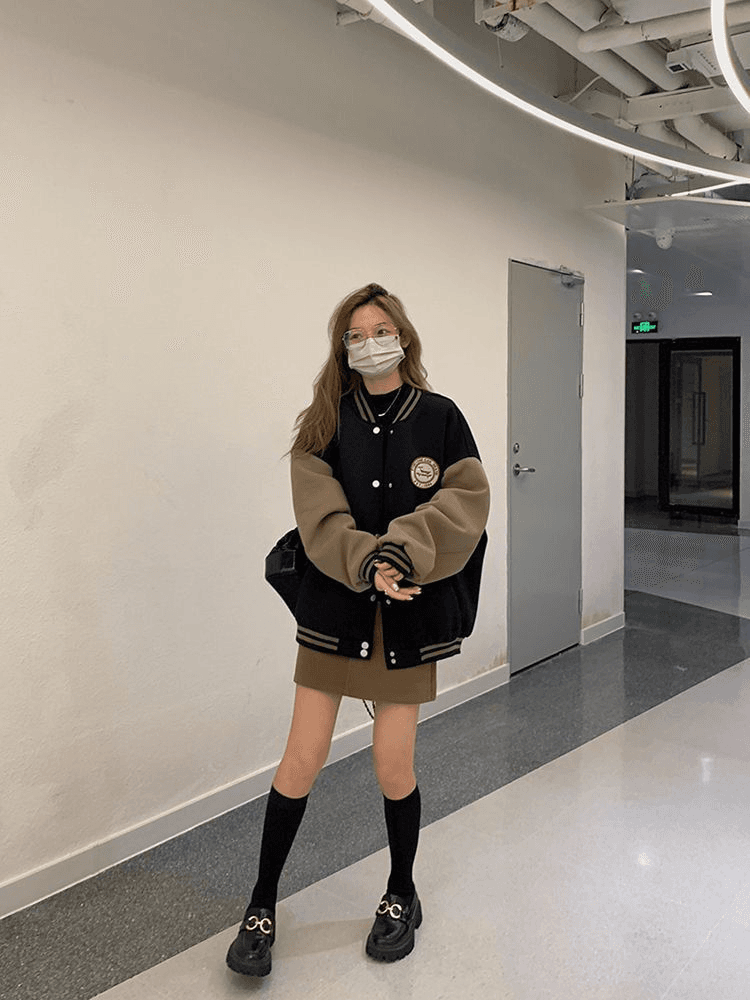 느긋한 바람 야구 유니폼 여성 코트 가을 겨울철 털이 있고 두꺼운 레트로 루즈핏 캐주얼 오픈 가디건 후드티 ins 트렌디 상세 이미지 13