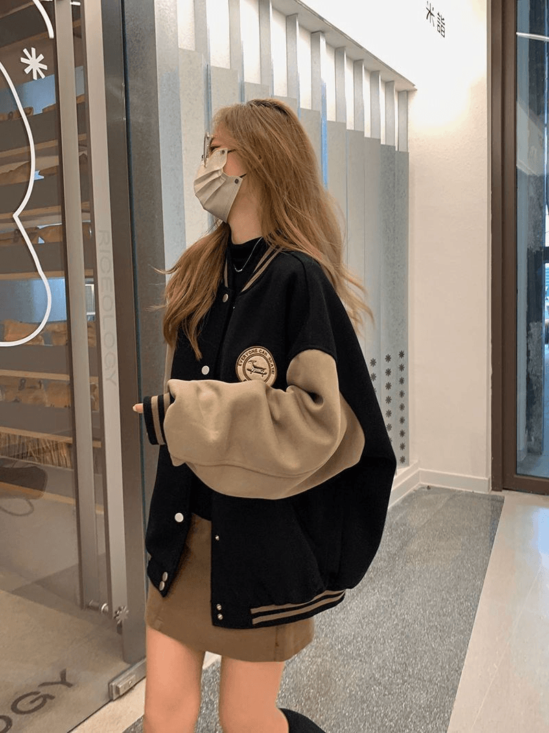 느긋한 바람 야구 유니폼 여성 코트 가을 겨울철 털이 있고 두꺼운 레트로 루즈핏 캐주얼 오픈 가디건 후드티 ins 트렌디 상세 이미지 15