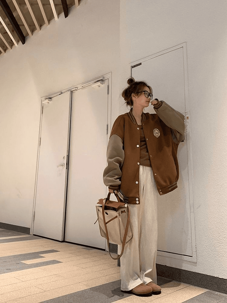 느긋한 바람 야구 유니폼 여성 코트 가을 겨울철 털이 있고 두꺼운 레트로 루즈핏 캐주얼 오픈 가디건 후드티 ins 트렌디 상세 이미지 16