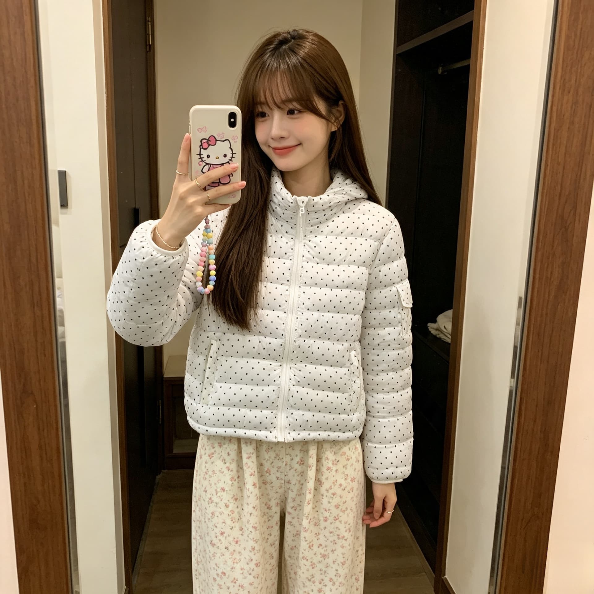 밤나무 코코아 한 여성 꽃무늬 따뜻한 따뜻한 패키지 겨울 제로 압력 센스 ins 갈비 살 후드 다운 재킷 여성 겨울 면 옷 상세 이미지 18