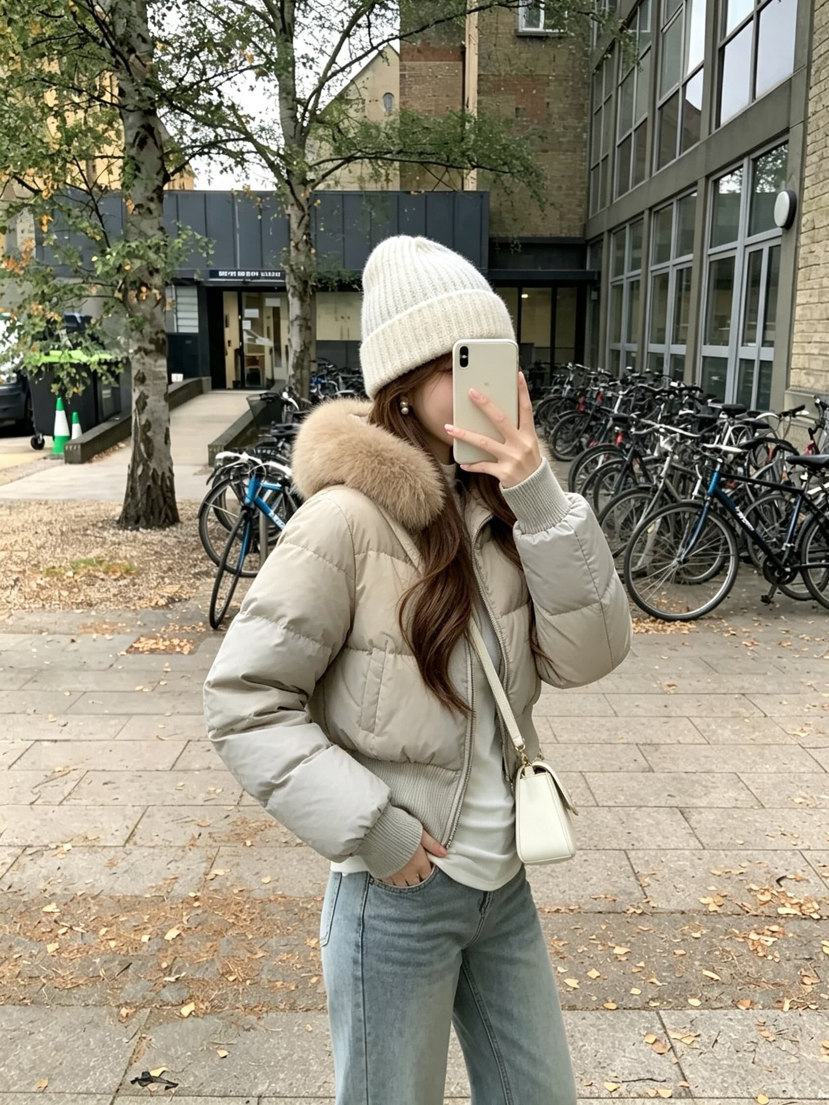 실사 작은 따뜻한 패키지 한국 스타일 학원 스타일 겨울 작은 키 후드 허리 수축 슬림해 보이는 두꺼운 쇼트 스타일 아래 면화 의류 여성 상세 이미지 19