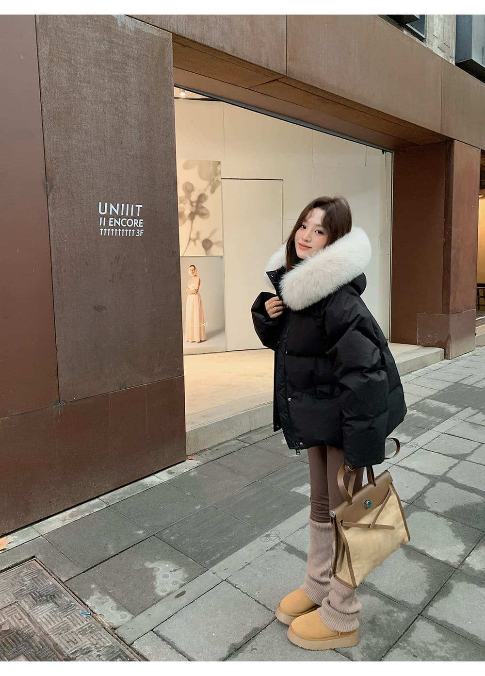 화이트 덕 다운 니트 스탠드 칼라 패치워크 다운 재킷 여성 짧은 2025 가을 겨울철 새로운 작은 키 얇고 가벼운 재킷 상세 이미지 73