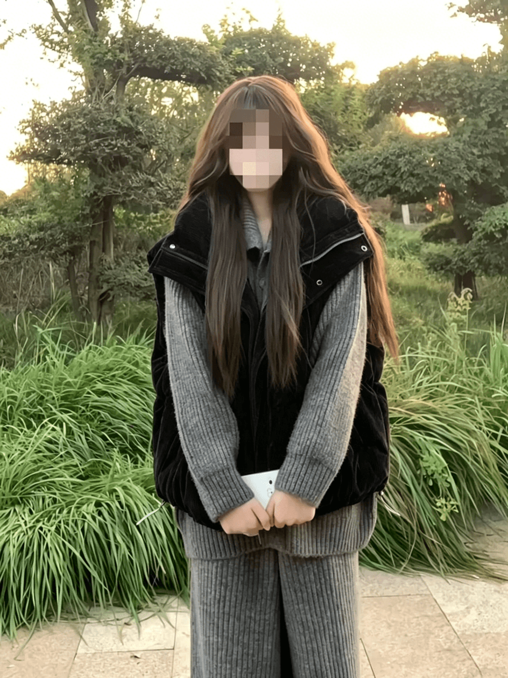 두꺼운 코듀로이 스탠드 칼라 다운 조끼 여자 2026 겨울 새로운 한국 스타일 작은 키 쇼트 스타일 두꺼운 보온 어깨 상세 이미지 4