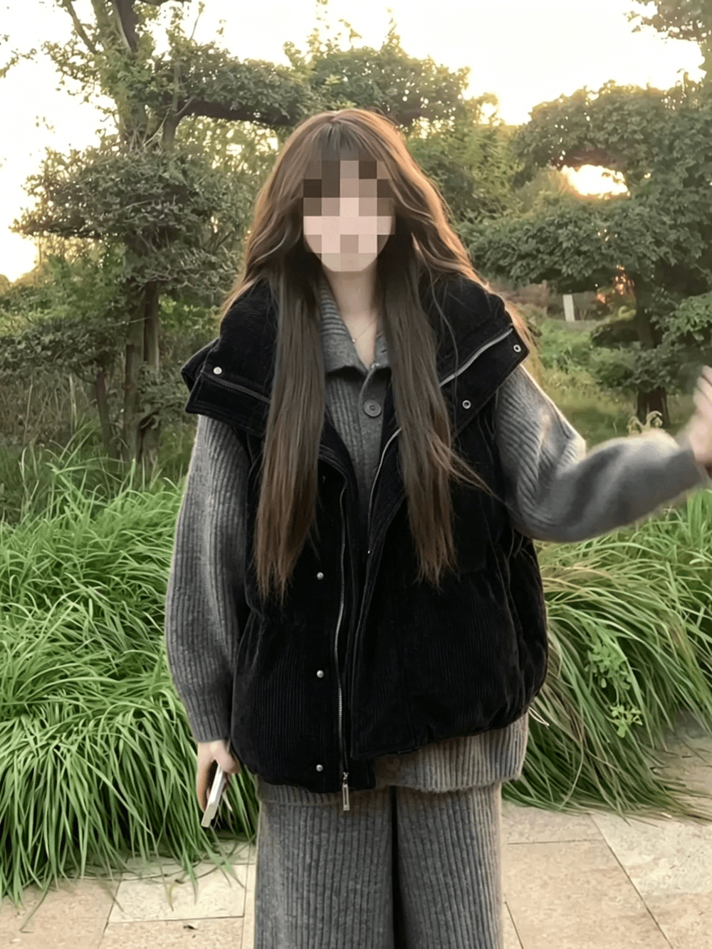 두꺼운 코듀로이 스탠드 칼라 다운 조끼 여자 2026 겨울 새로운 한국 스타일 작은 키 쇼트 스타일 두꺼운 보온 어깨 상세 이미지 6