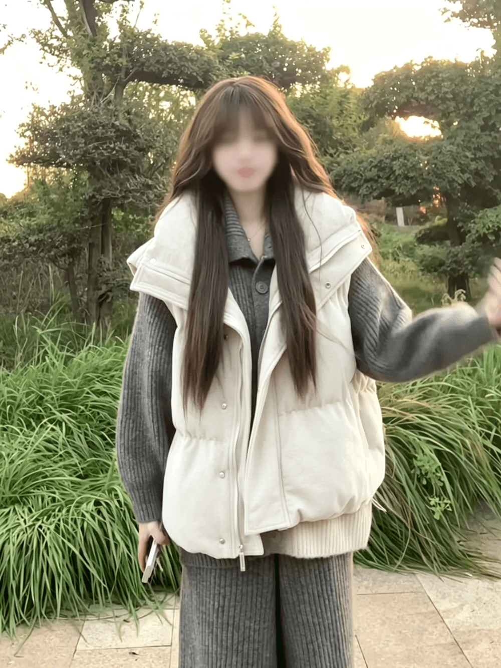 두꺼운 코듀로이 스탠드 칼라 다운 조끼 여자 2026 겨울 새로운 한국 스타일 작은 키 쇼트 스타일 두꺼운 보온 어깨 상세 이미지 9