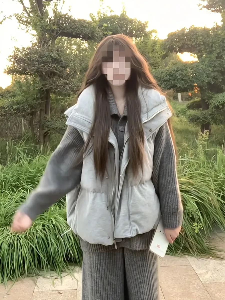 두꺼운 코듀로이 스탠드 칼라 다운 조끼 여자 2026 겨울 새로운 한국 스타일 작은 키 쇼트 스타일 두꺼운 보온 어깨 상세 이미지 15