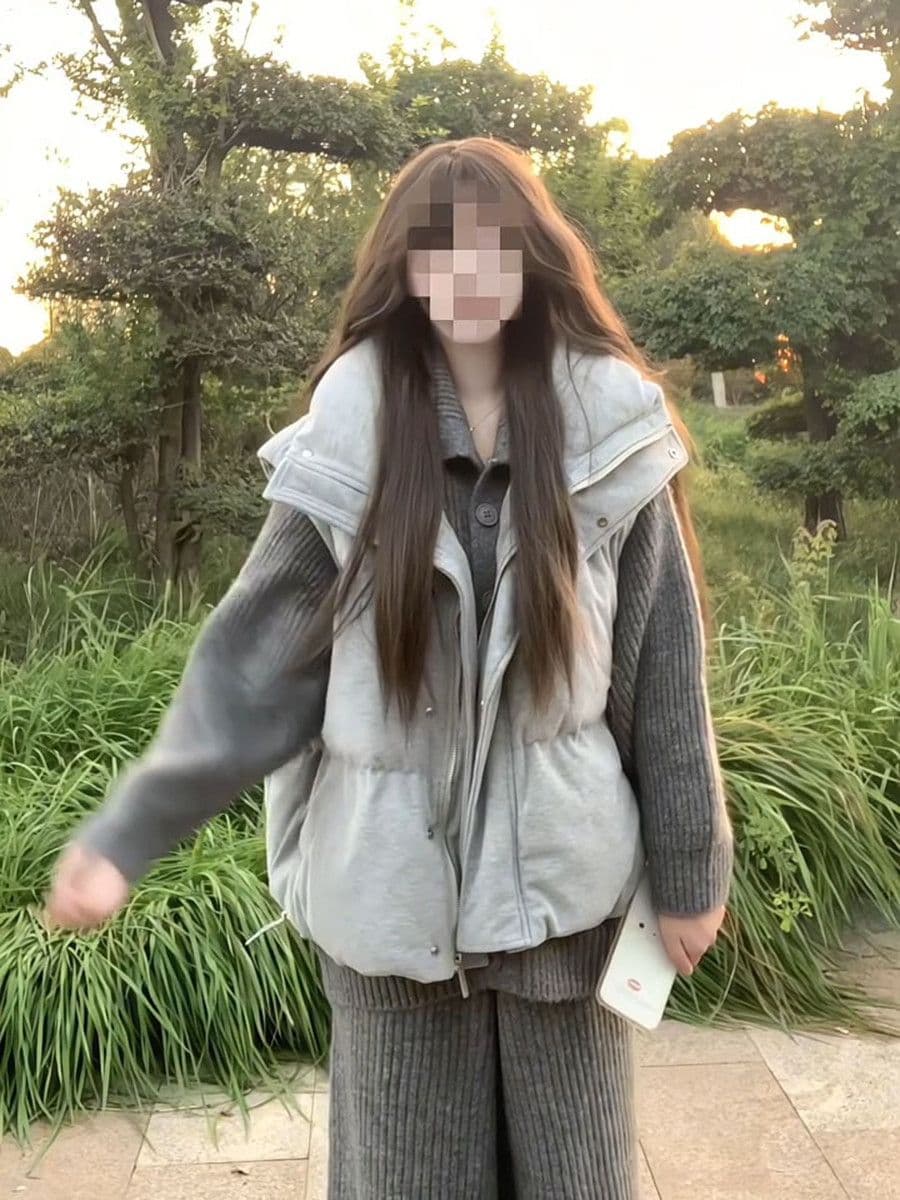 두꺼운 코듀로이 스탠드 칼라 다운 조끼 여자 2026 겨울 새로운 한국 스타일 작은 키 쇼트 스타일 두꺼운 보온 어깨 상세 이미지 24