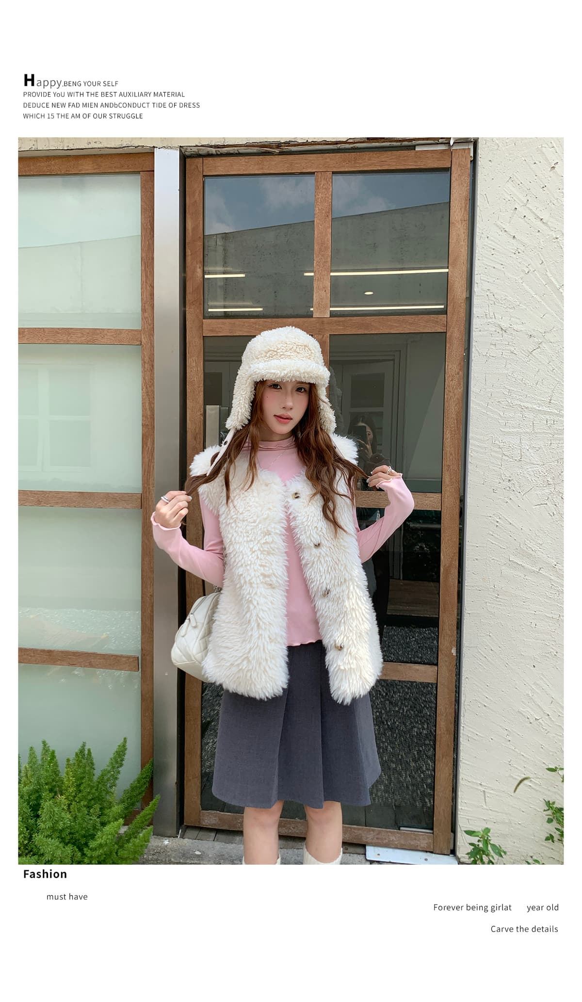 새로운 두꺼운 보온 양털 어깨 민소매 피모 하나 베스트 모피 조끼 재킷 플리스 플러시 조끼 상세 이미지 17