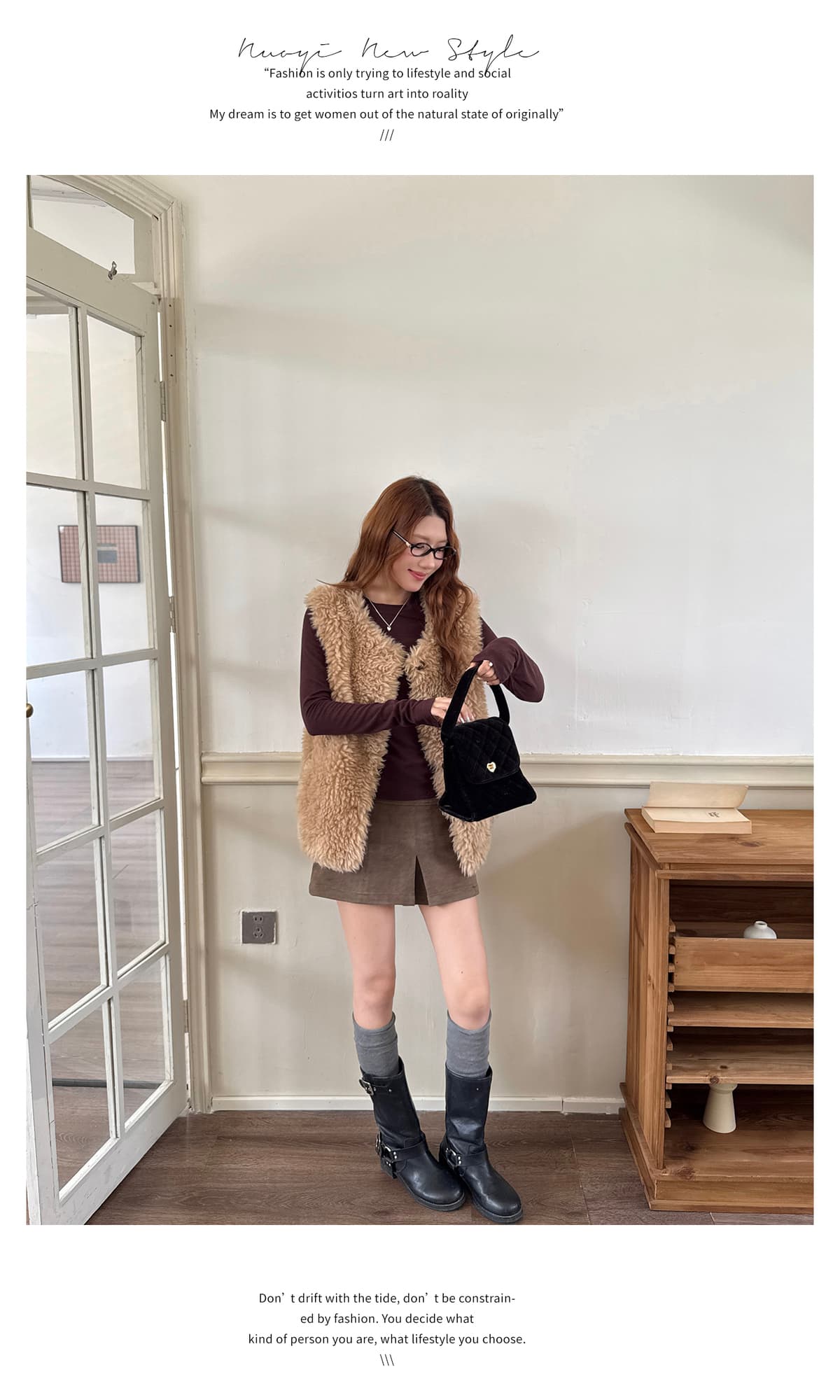 새로운 두꺼운 보온 양털 어깨 민소매 피모 하나 베스트 모피 조끼 재킷 플리스 플러시 조끼 상세 이미지 20