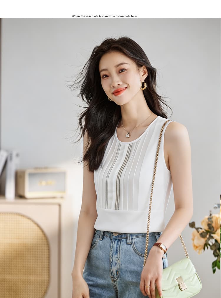 리우 타오 같은 단락 작은 조끼 여성 셔츠 여름 가을 의상 인사이드 가져 가라. 기본 셔츠 외부 가져 가라. 슬립 외출용 옷 민소매 티셔츠 상세 이미지 7