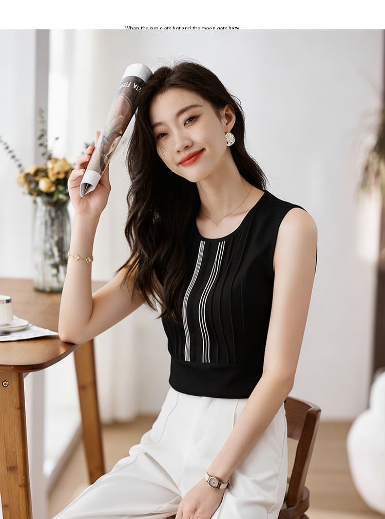 리우 타오 같은 단락 작은 조끼 여성 셔츠 여름 가을 의상 인사이드 가져 가라. 기본 셔츠 외부 가져 가라. 슬립 외출용 옷 민소매 티셔츠 상세 이미지 9