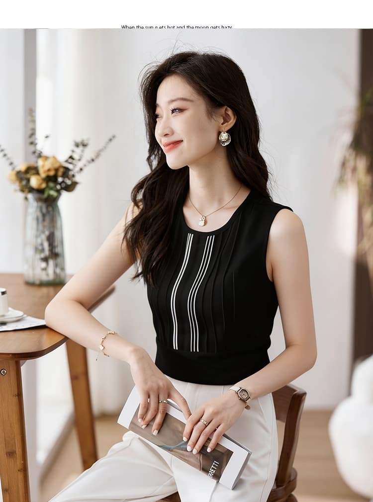 리우 타오 같은 단락 작은 조끼 여성 셔츠 여름 가을 의상 인사이드 가져 가라. 기본 셔츠 외부 가져 가라. 슬립 외출용 옷 민소매 티셔츠 상세 이미지 10