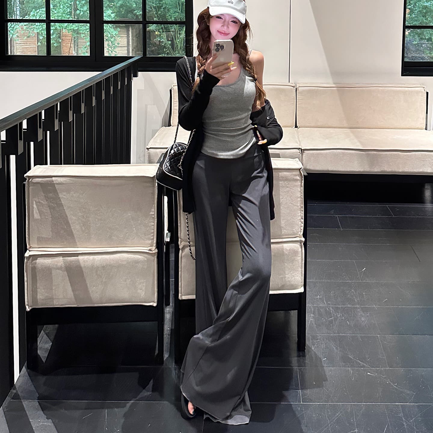 실사 정가 spa 얼음 가죽 3종 세트 여름 높음 폭탄 운동 캐주얼 슬림해 보이는 산소 요가 세트 이미지 5